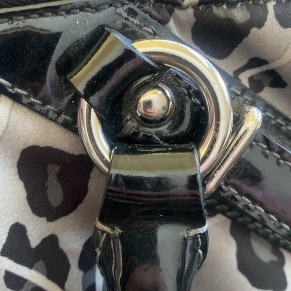 Coach Madison Sophia Ocelot Leopard Satchel Patent Leather Trim - Picture 8 of 16